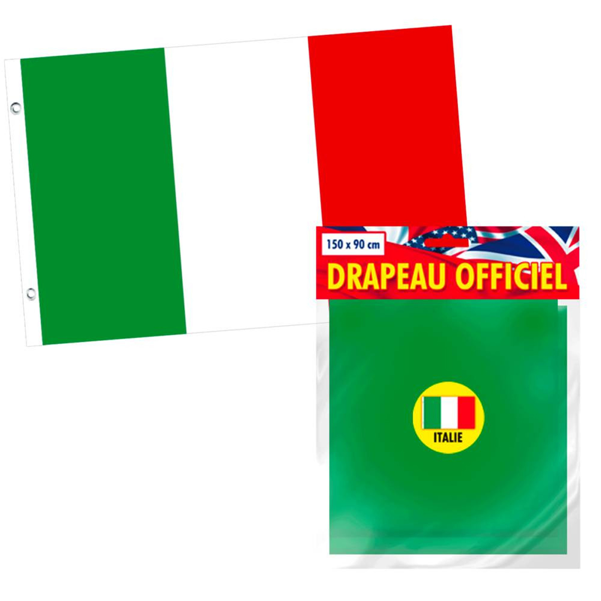 Drapeau \'Italie\' vert blanc rouge - 90x150 cm - [L1098]