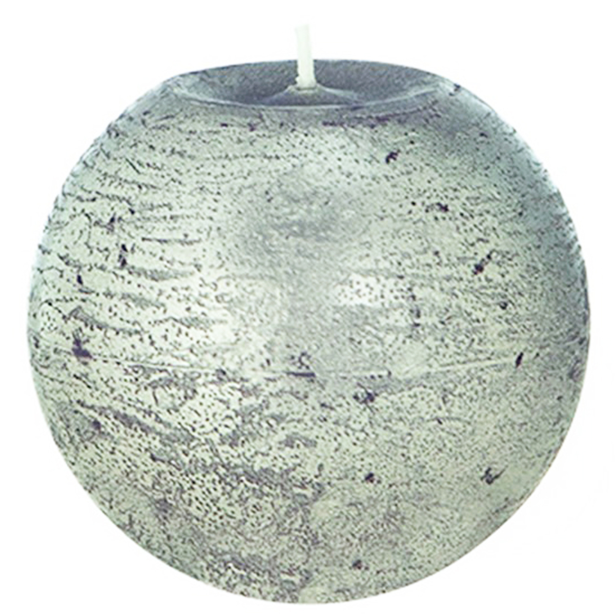 Bougie décorative ronde \'Zen\' argenté vintage - 75 cm - [Q0894]