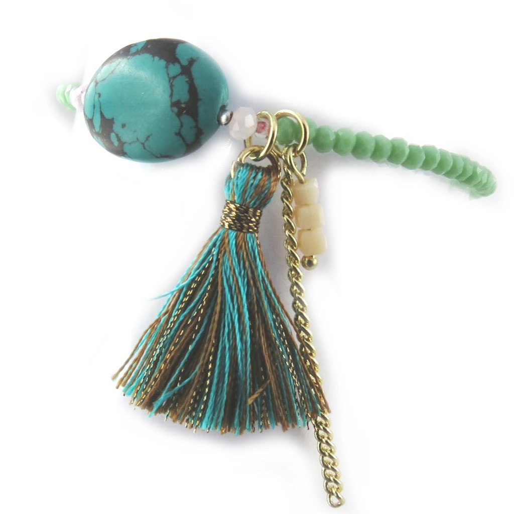 Bracelet ethnique \'Altaï\' vert - [N1166]