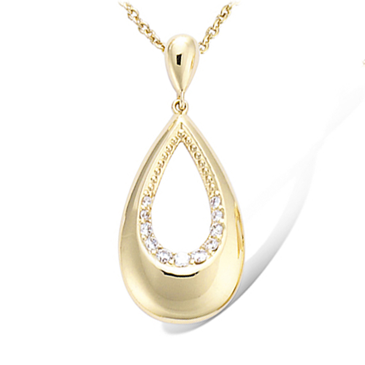 Pendentif Plaqué Or \'Sissi\' blanc doré - 30x12 mm - [N1532]