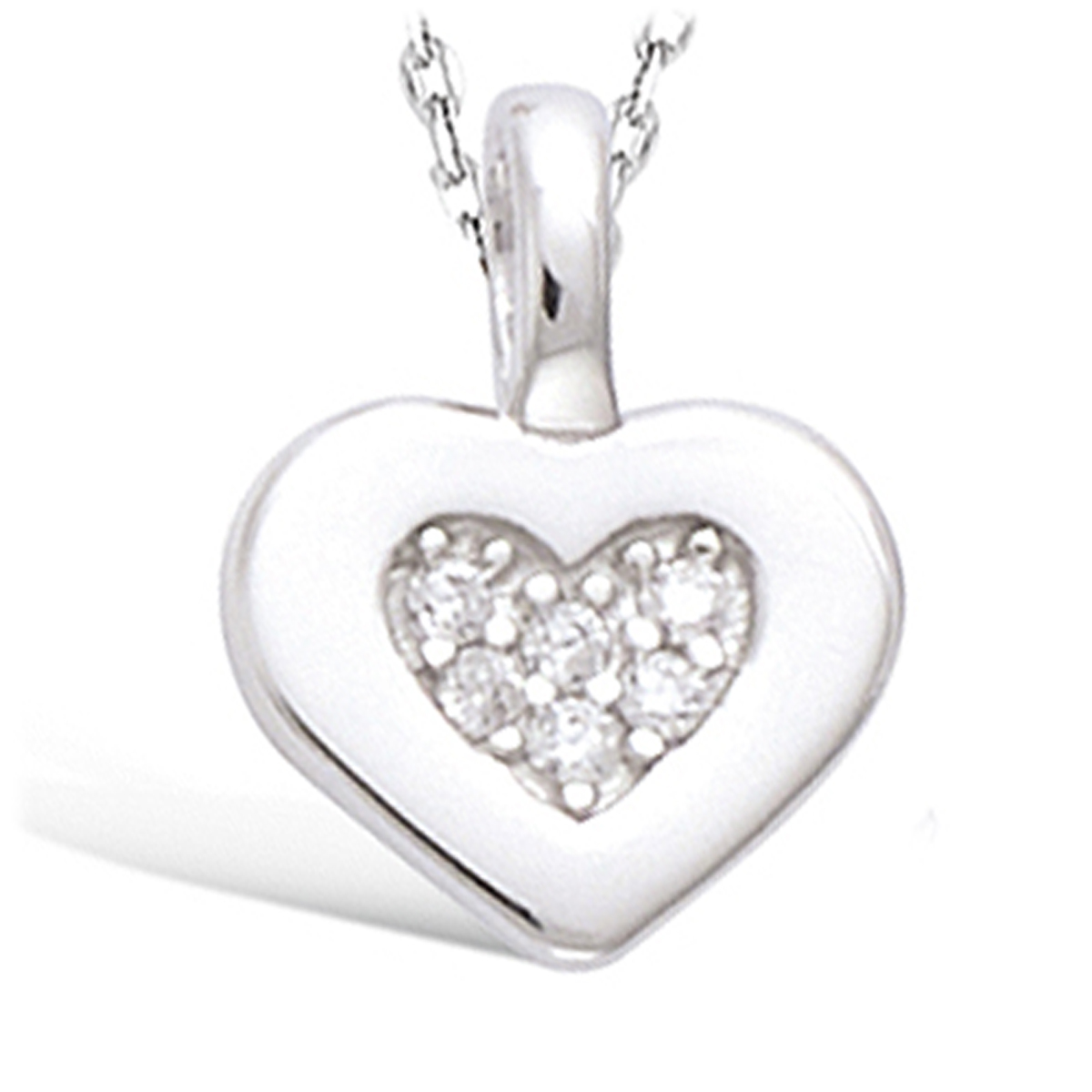 Pendentif Argent \'Love\' blanc argenté (rhodié) - 13x10 mm - [N1556]