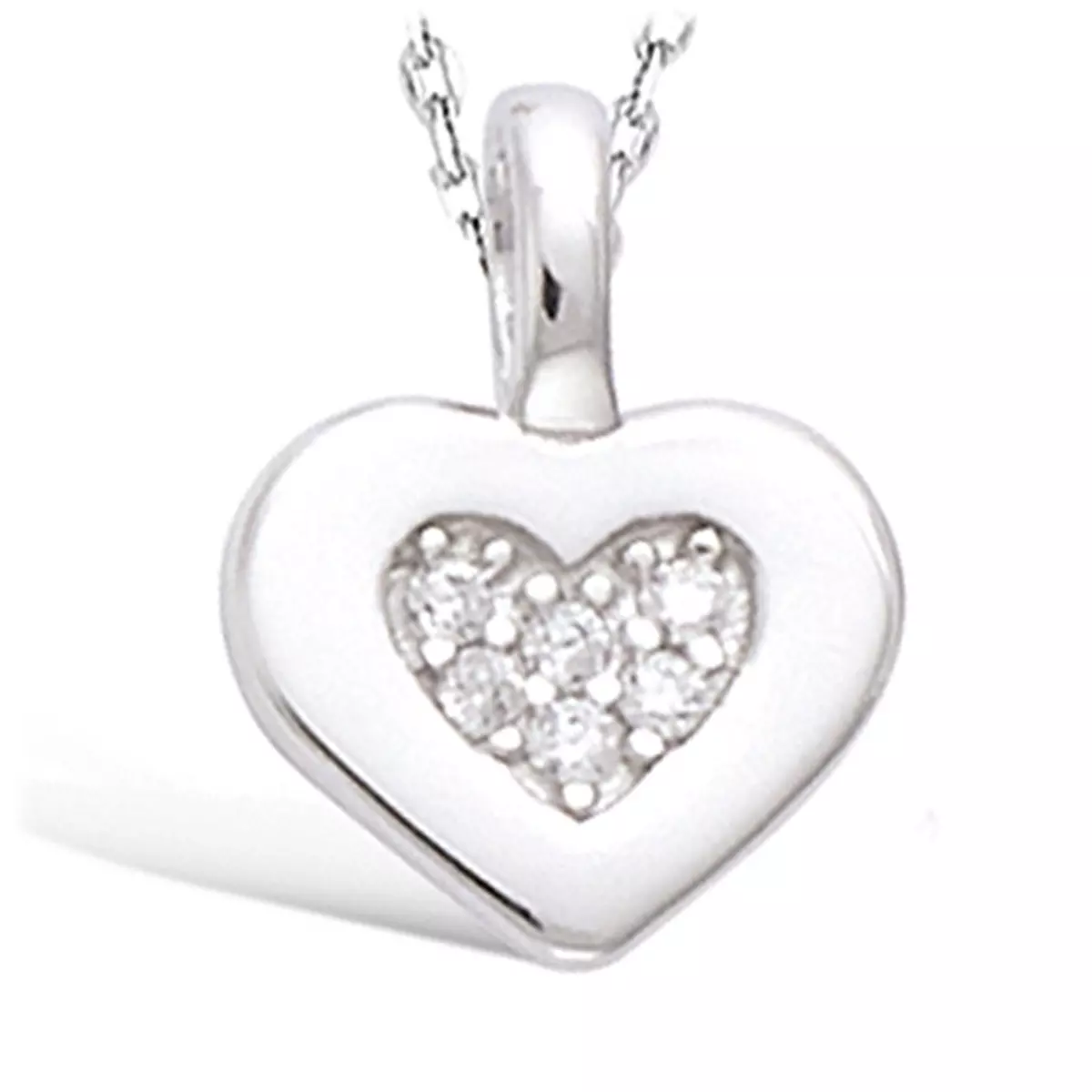 les trésors de lily Pendentif Argent 'Love' blanc argenté (rhodié) 13x10 mm [N1556]