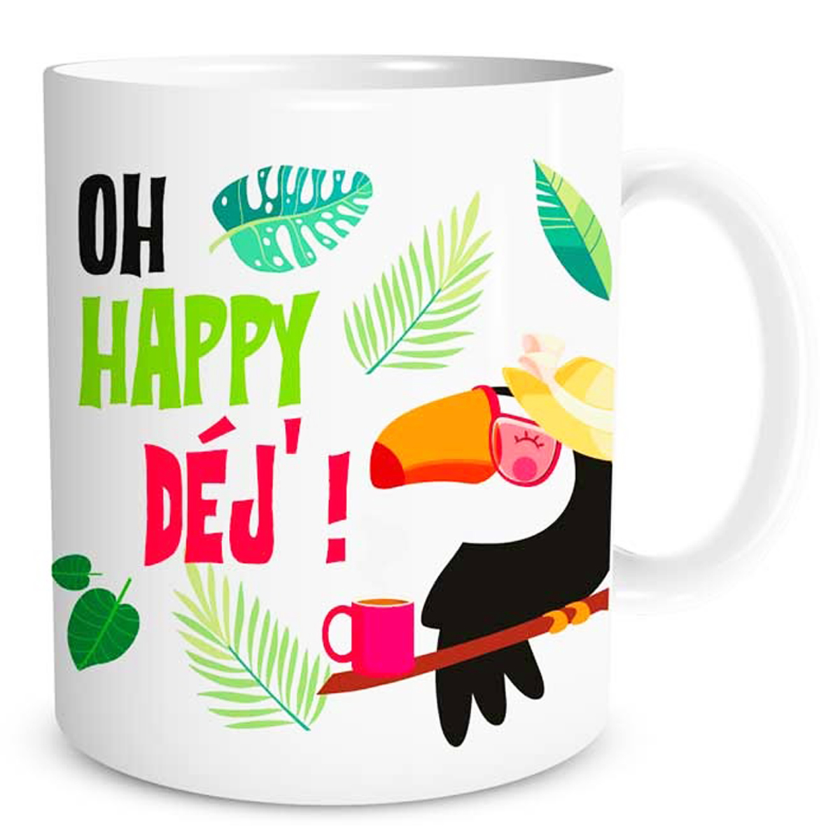 Mug céramique \'Toucans\' (Oh Happy Déj\' !) - 95x80 mm - [Q2168]