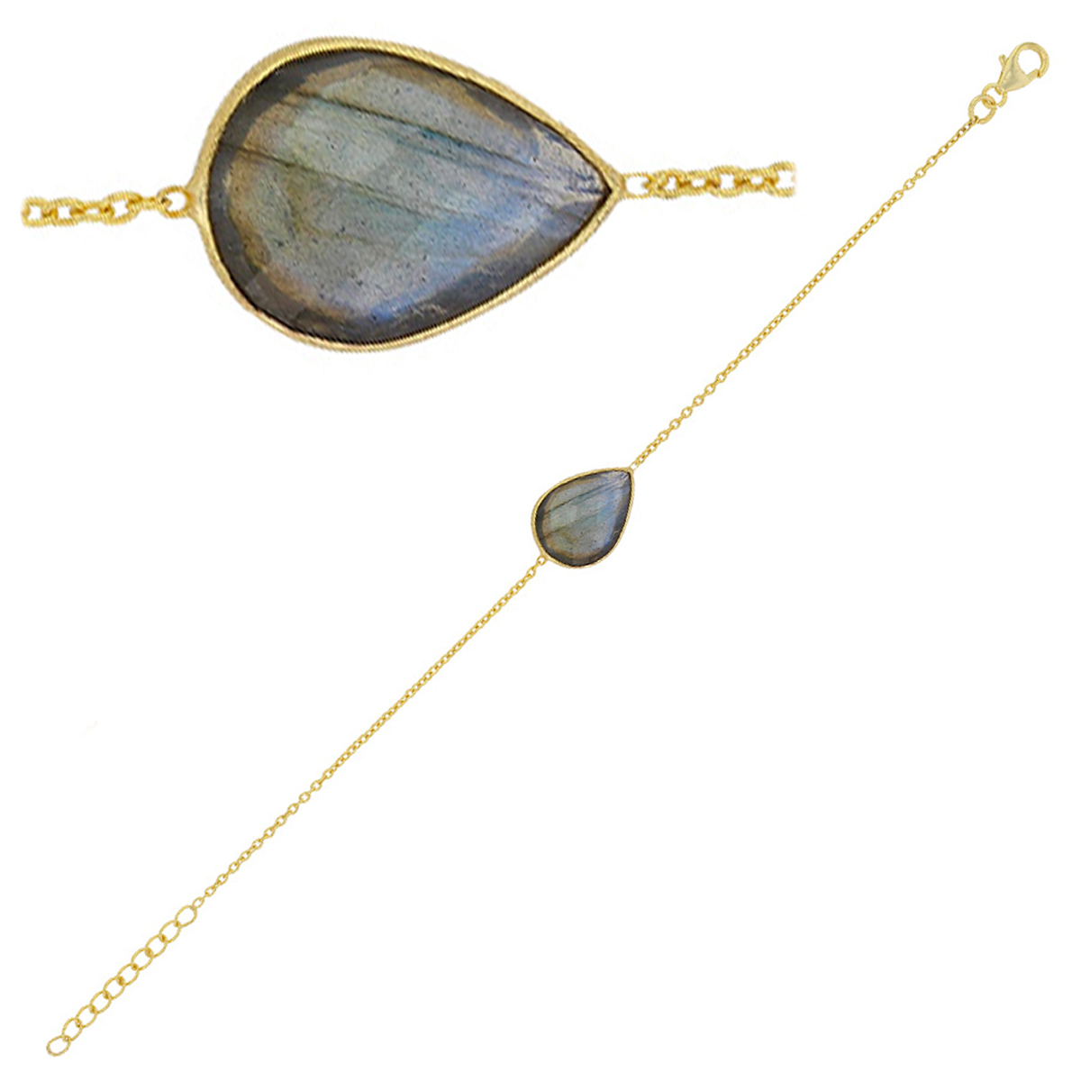 Bracelet Argent \'Mineralia\' gris doré - 20x15 mm - [P2576]