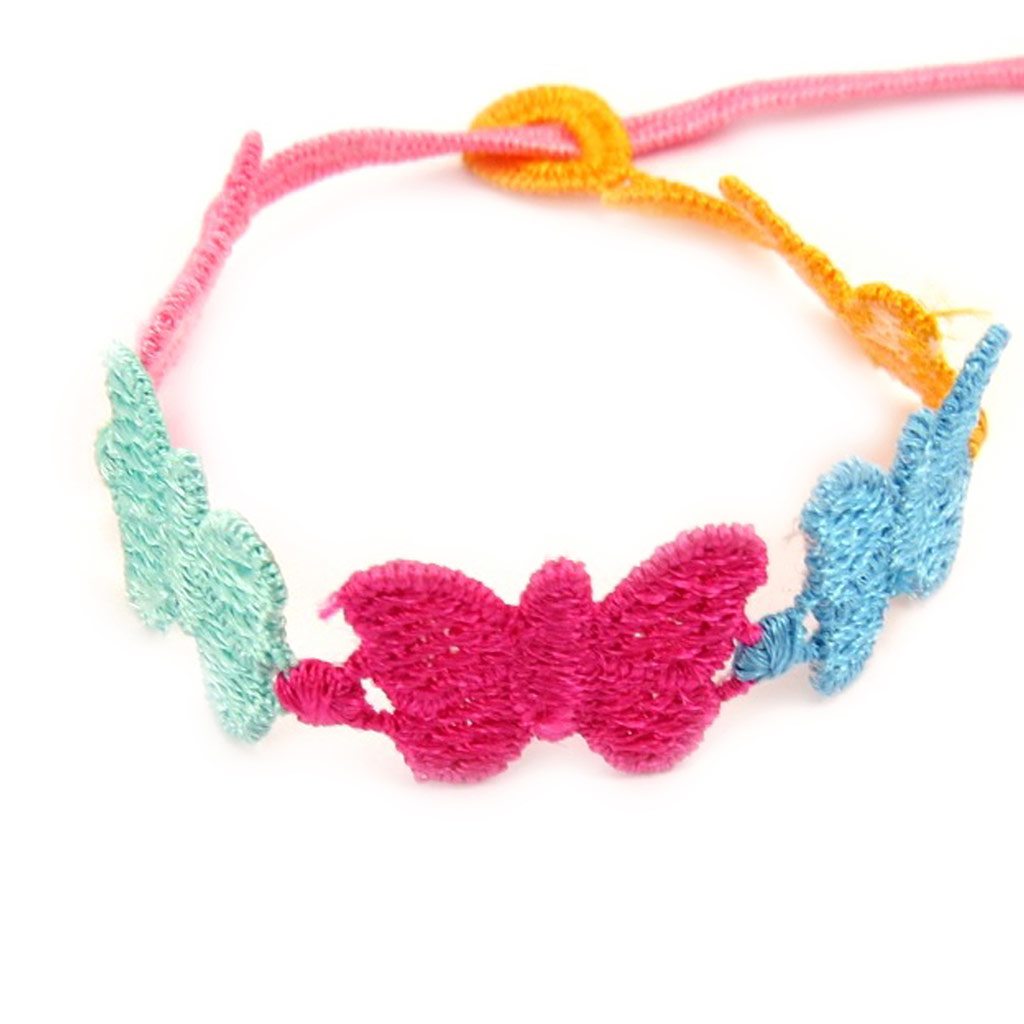 Bracelet tissu \'Papillon\' tutti frutti - [L4456]