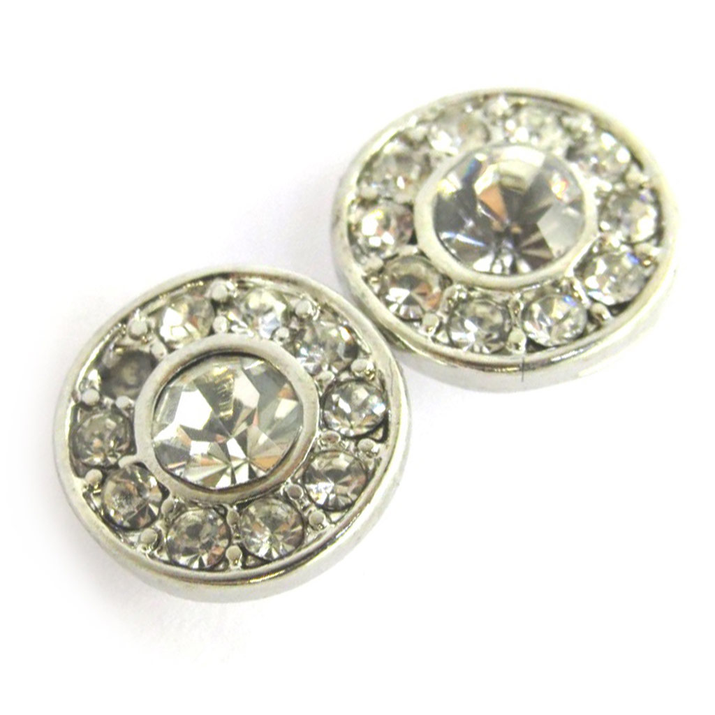 Boucles créateur \'Sissi\' blanc argenté  - [N5038]
