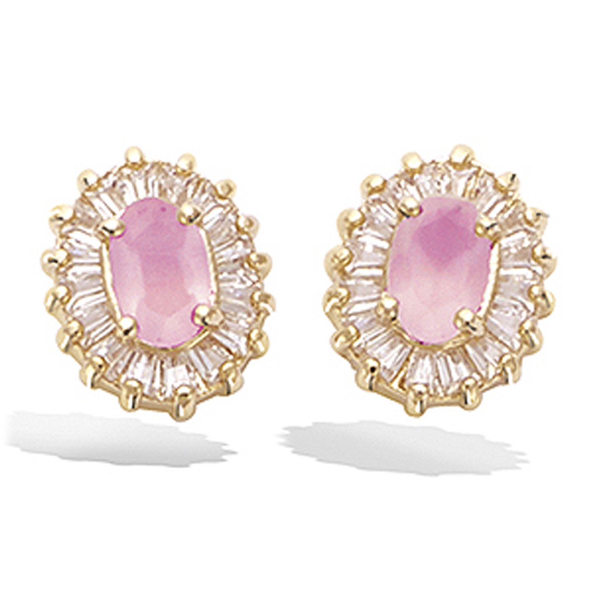 Boucles Plaqué Or \'Sissi\' rose doré - 11x9 mm - [P5018]