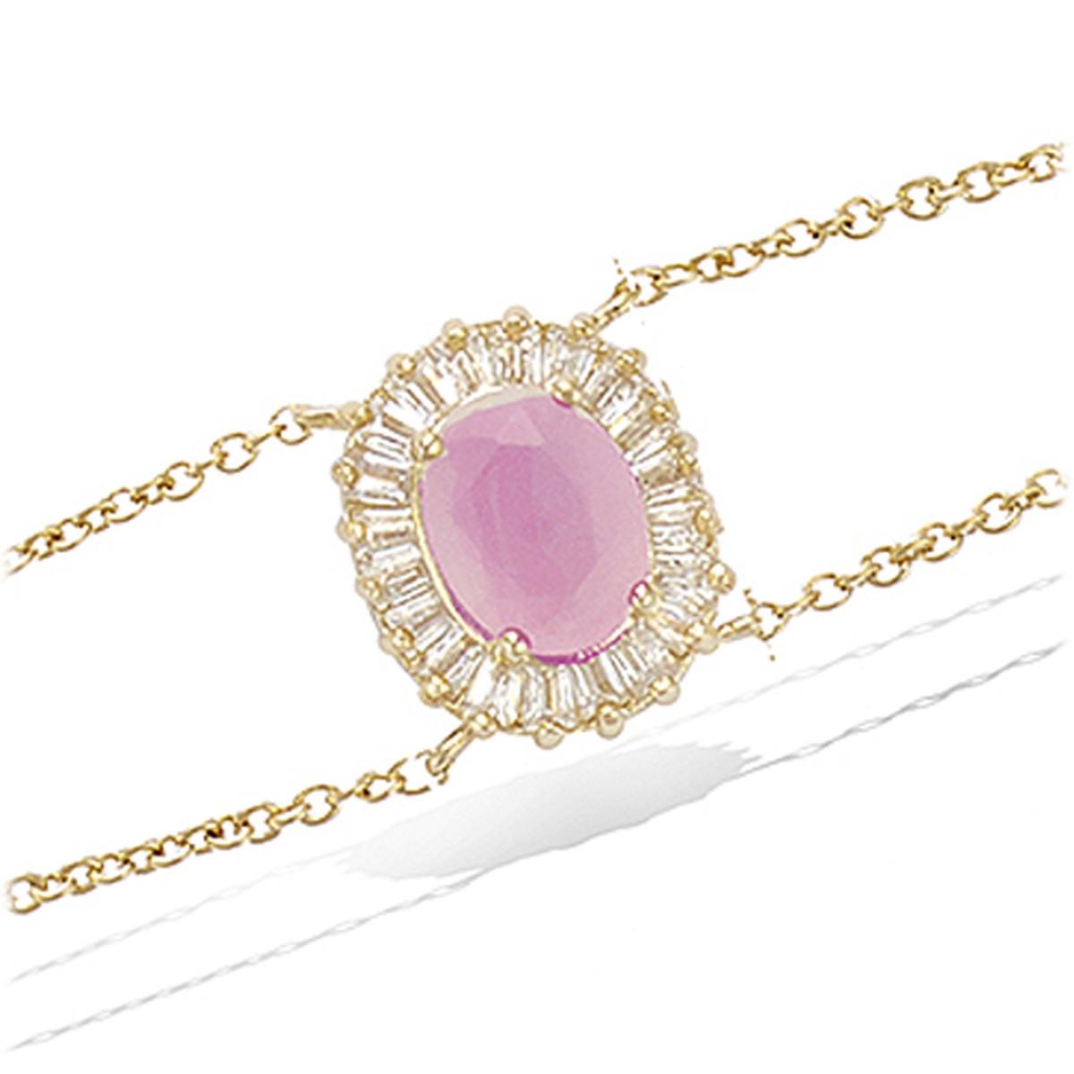 Bracelet Plaqué Or \'Sissi\' rose blanc doré - 13 mm - [P5041]