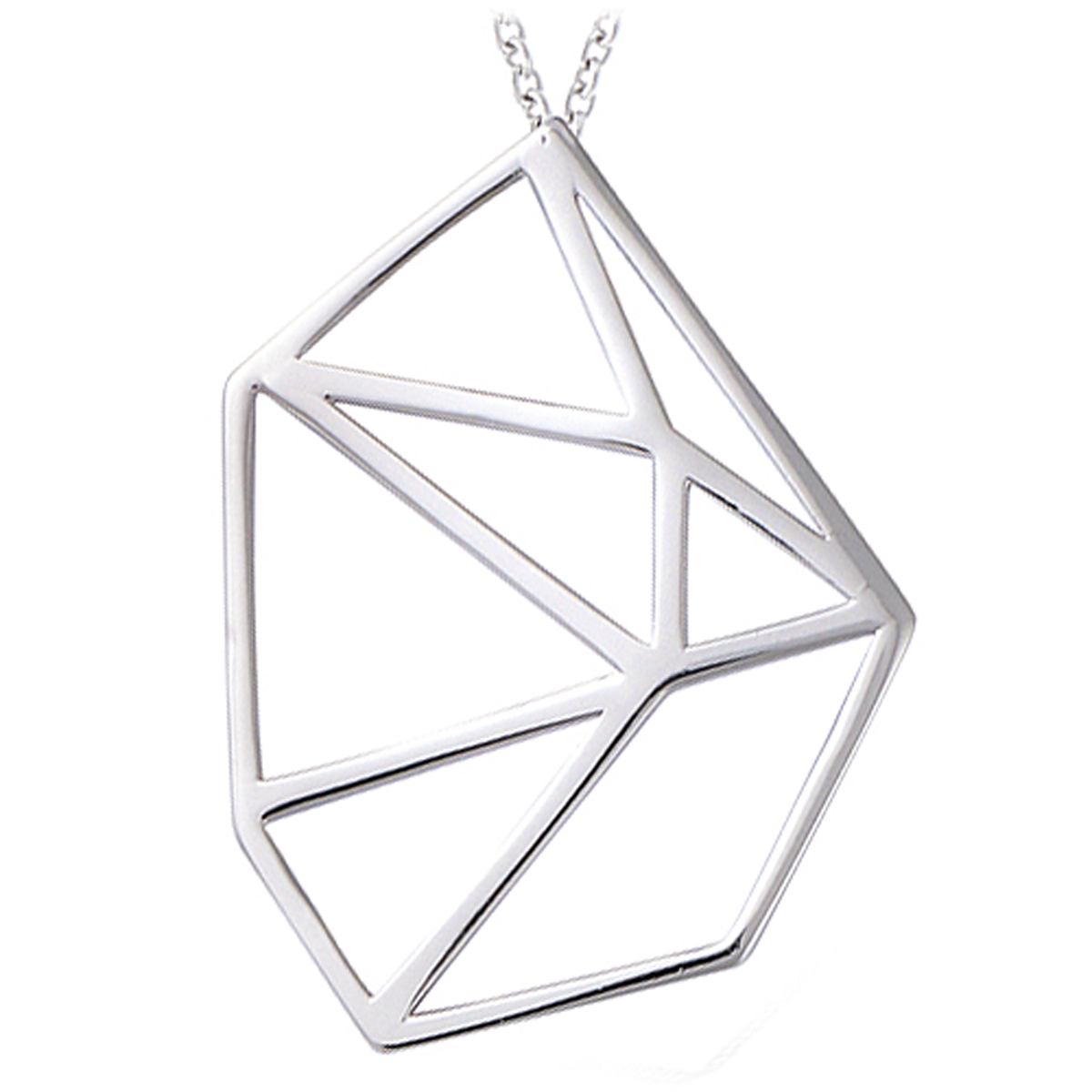 Pendentif Argent \'Origami\' argenté (rhodié) - 35x30 mm - [P5049]