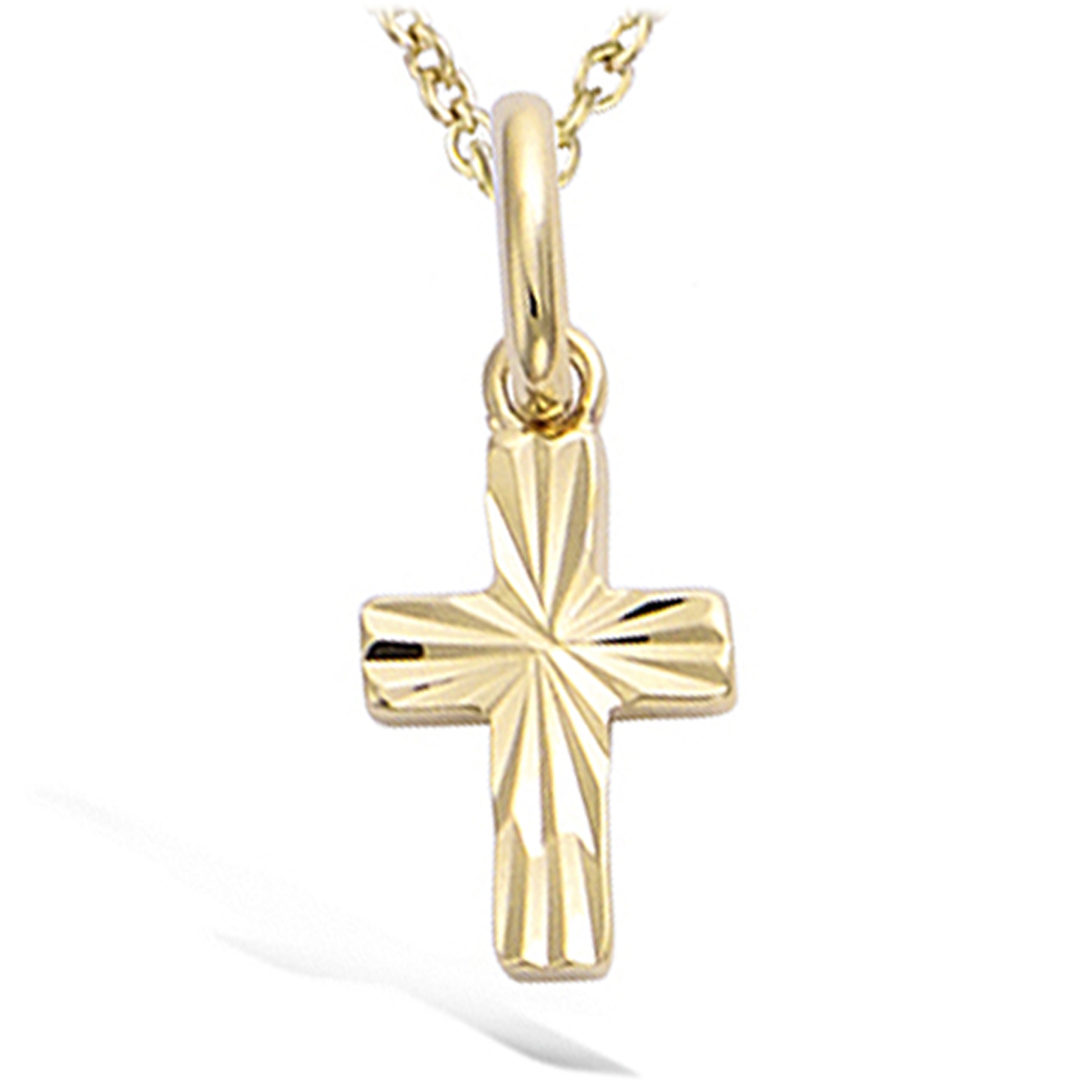Pendentif plaqué or \'Croix\' doré - 12x7 mm - [N6951]
