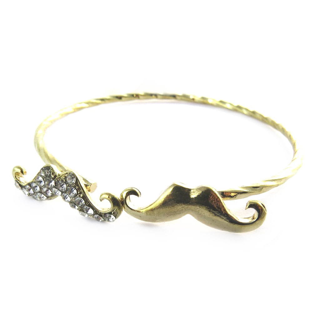 Bracelet \'Moustaches\' doré - [N7193]