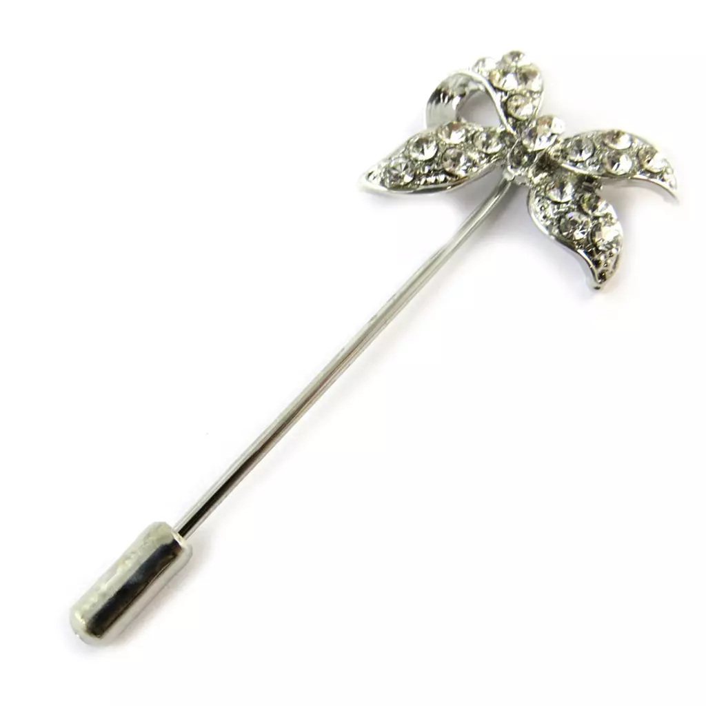 les trésors de lily Broche Créateur 'Sissi' blanc (noeud) [N8111]