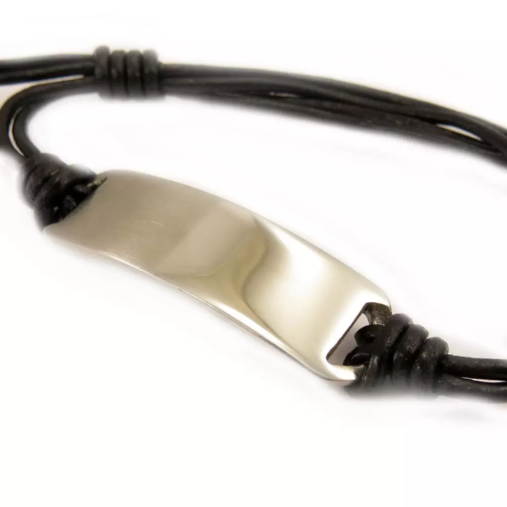 les trésors de lily Bracelet acier 'Identité' noir [L5060]