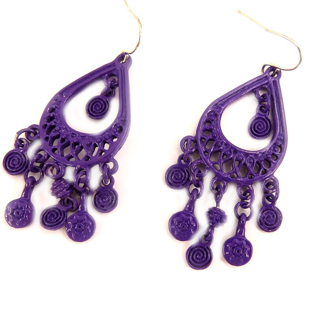 Boucles Créateur \'Carmen\' violet  - [L5106]