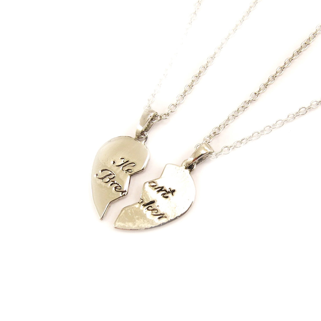 Colliers créateurs \'Heart Breaker\' argenté  - [L5119]