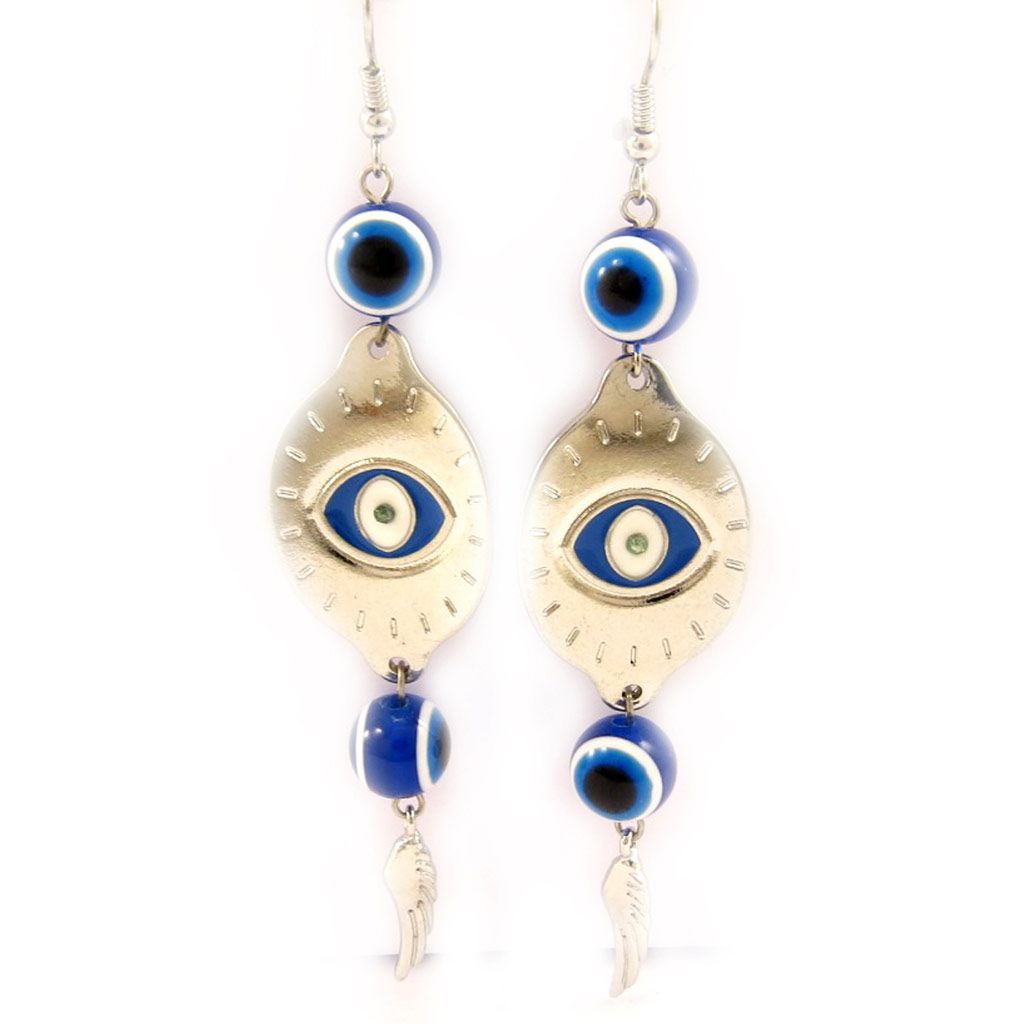Boucles Créateur \'Fatma\' bleu argenté - [L5128]