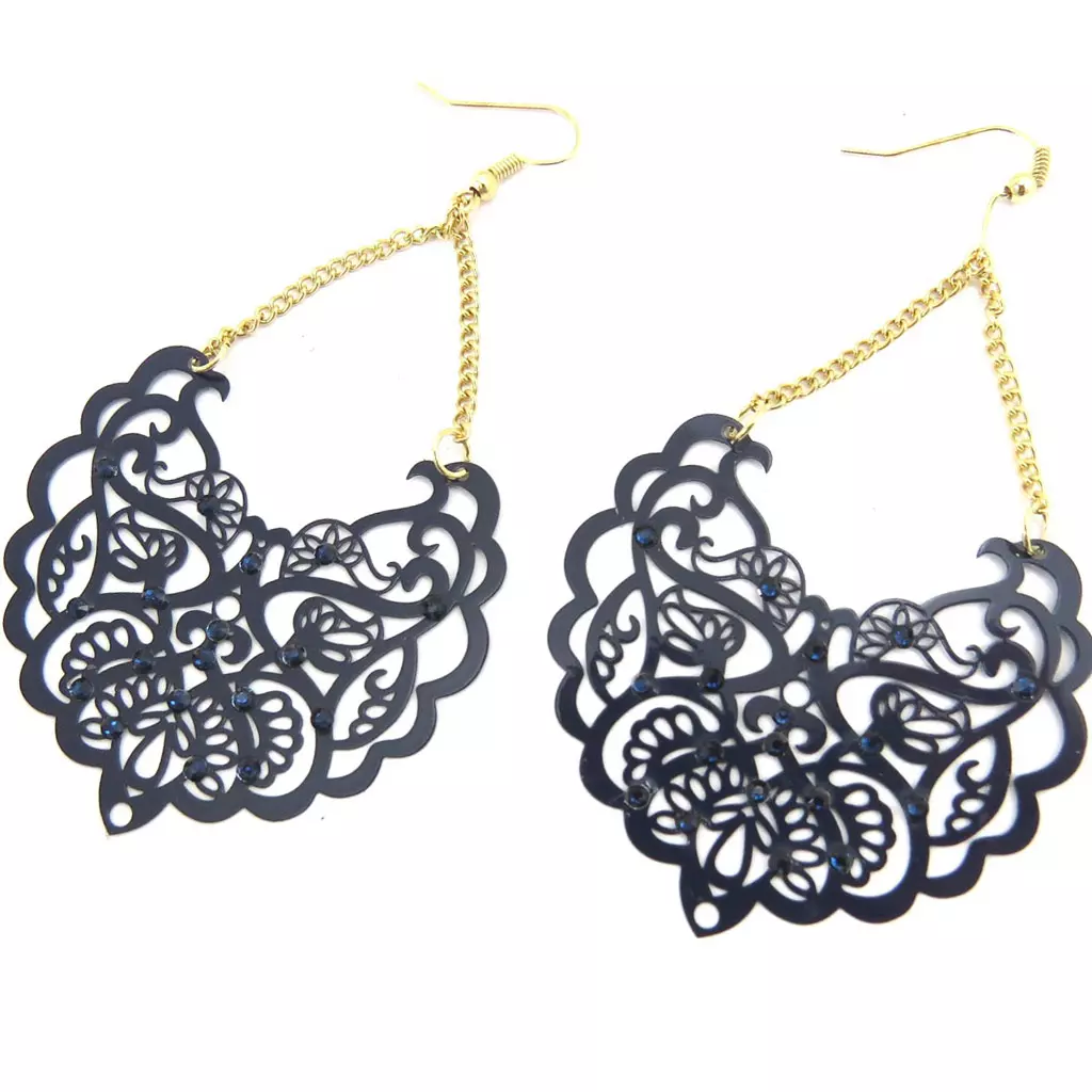 les trésors de lily Boucles 'Carmen' bleu [L6064]