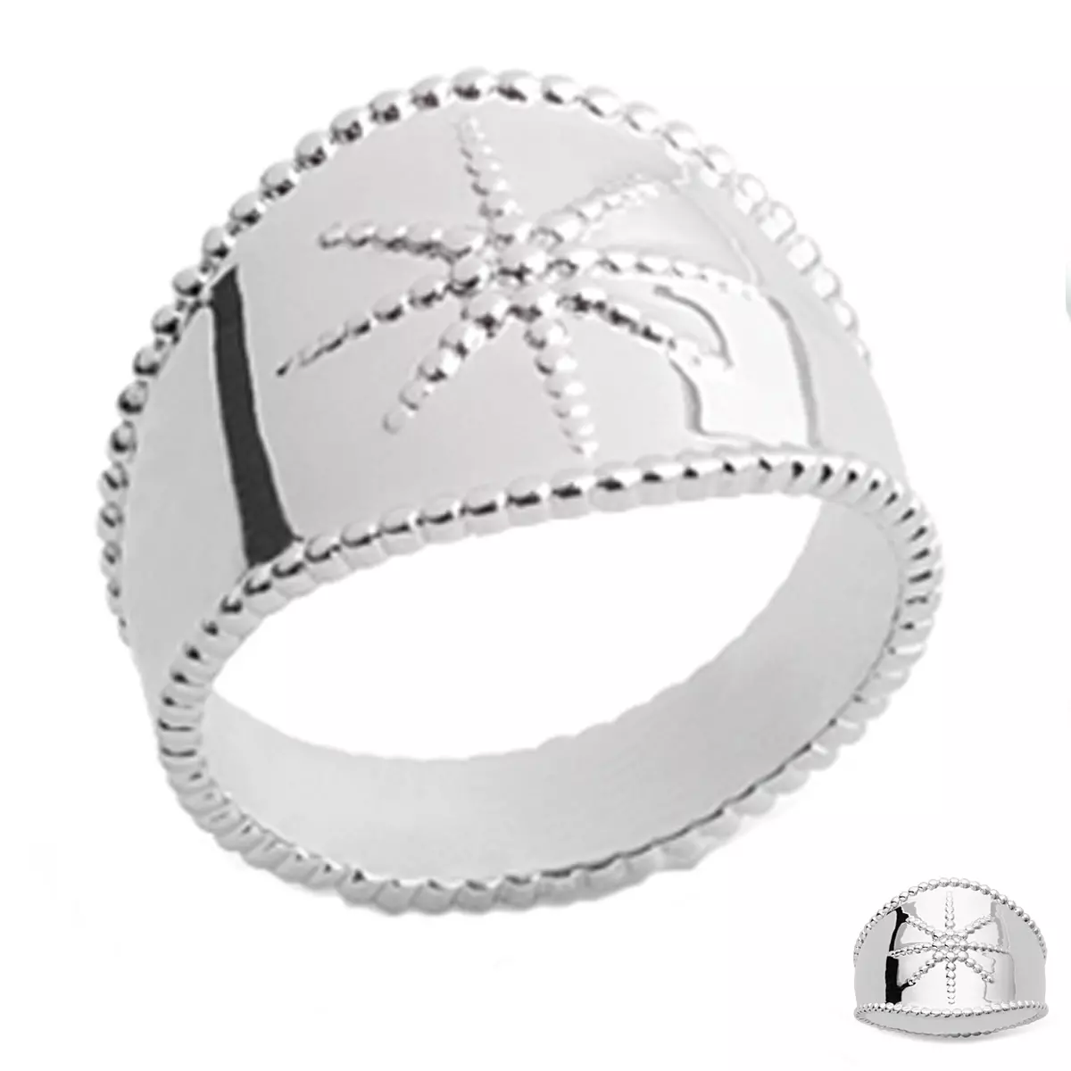 les trésors de lily Bague Argent 'Cléopatra' argenté (rhodié) 17 mm [Q3722]