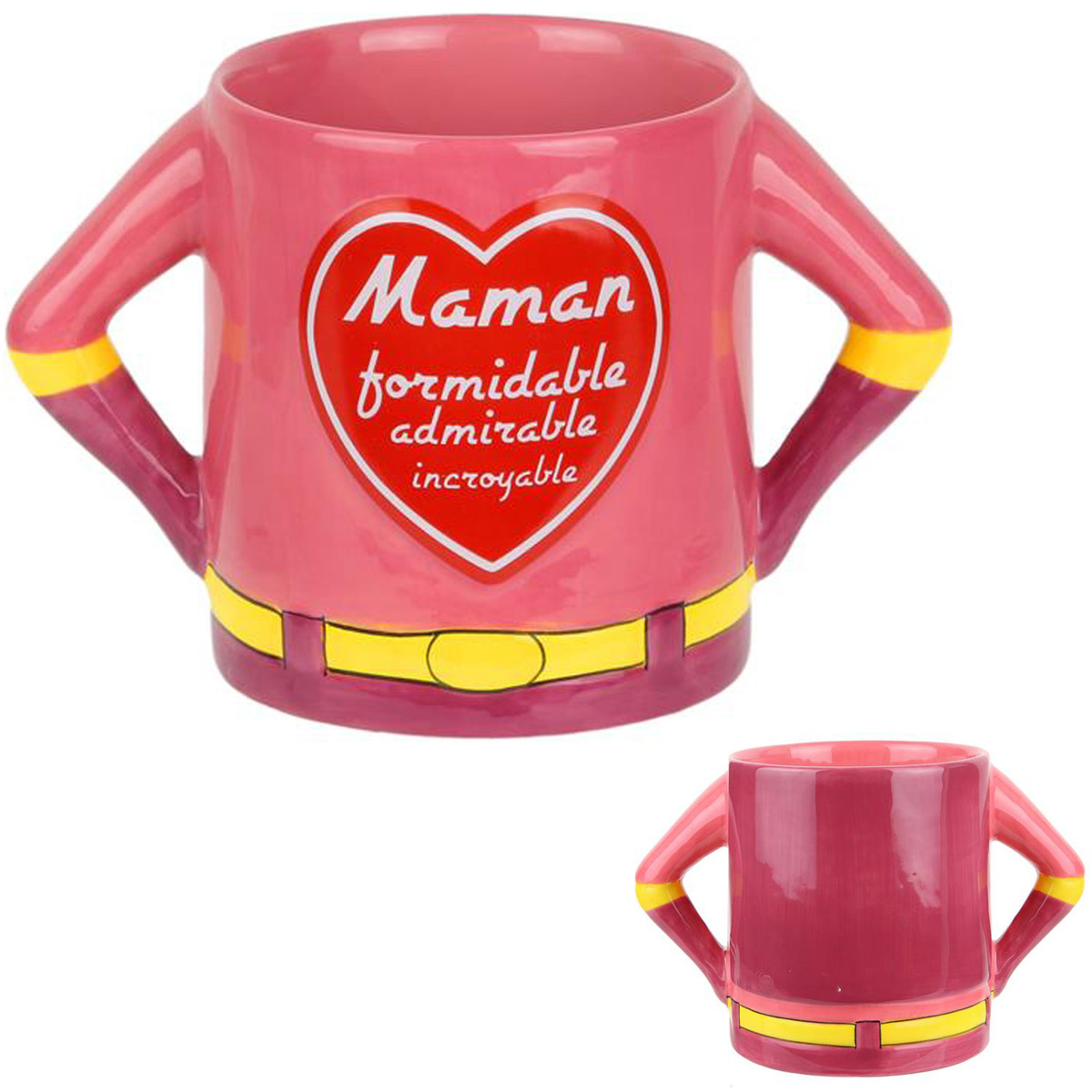 Grand mug céramique \'Maman Superhéros\' (Maman formidable admirable incroyable) - 50 cl - [Q3835]