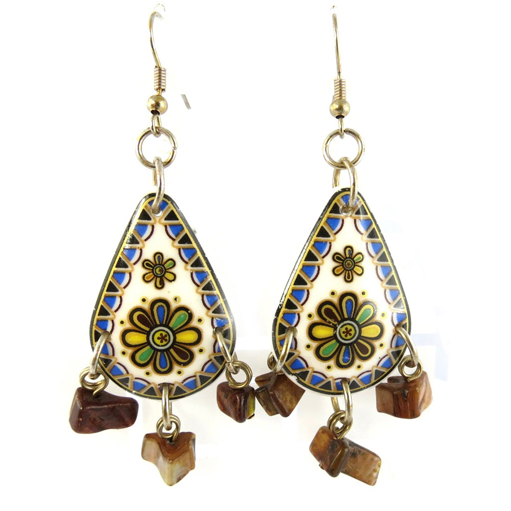 Boucles Créateur \'Kilimanjaro\' bleu marron - [L6991]
