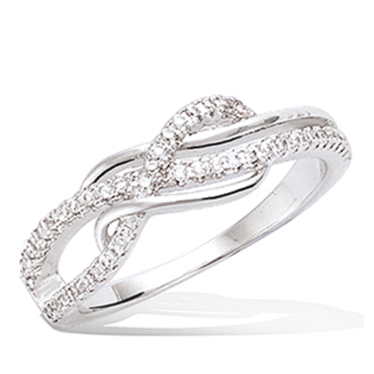 Bague Argent \'Sissi\' blanc argenté (rhodié) - 6 mm - [P7998]
