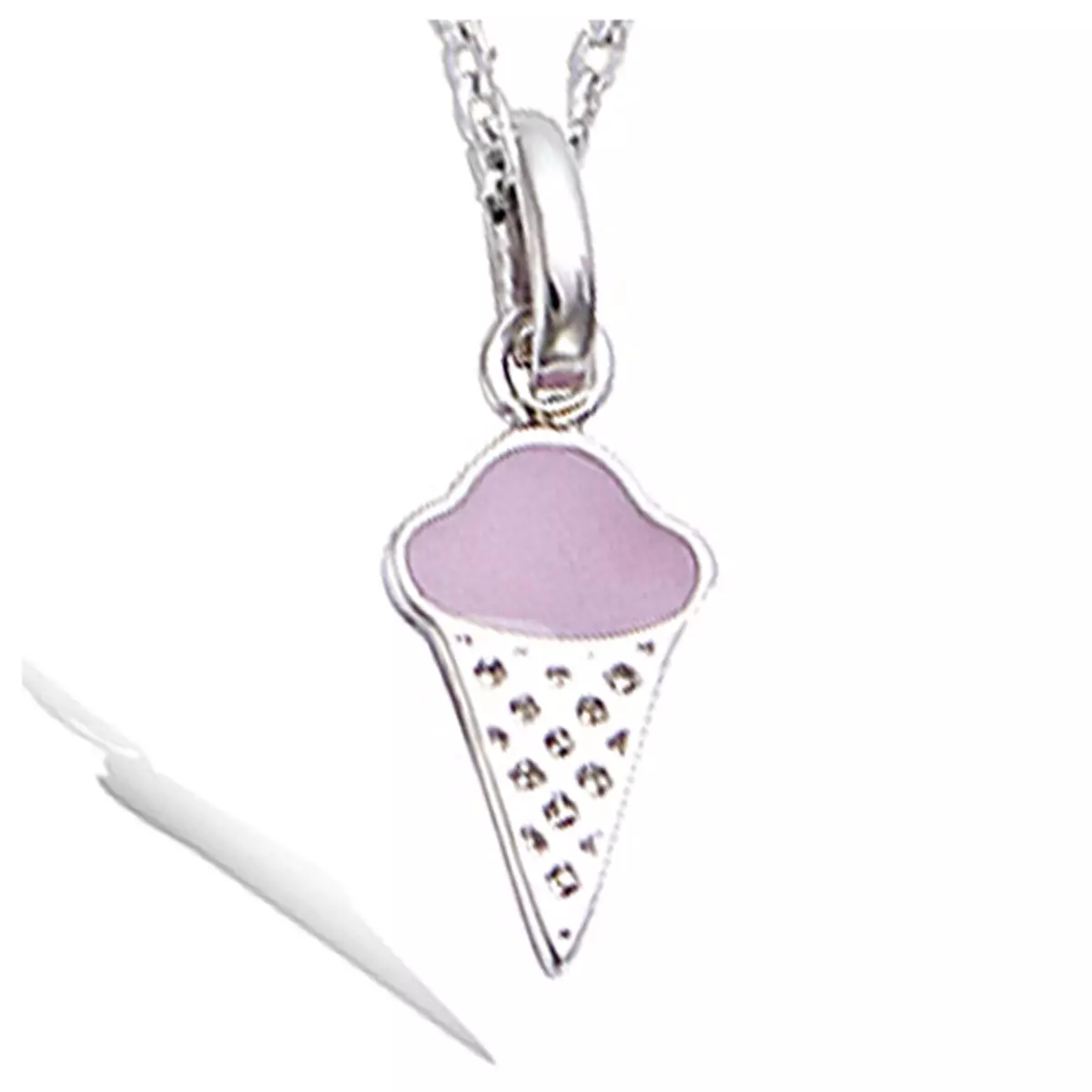les trésors de lily Pendentif Argent 'Glace' rose argenté (rhodié) 10x6 mm [P8027]