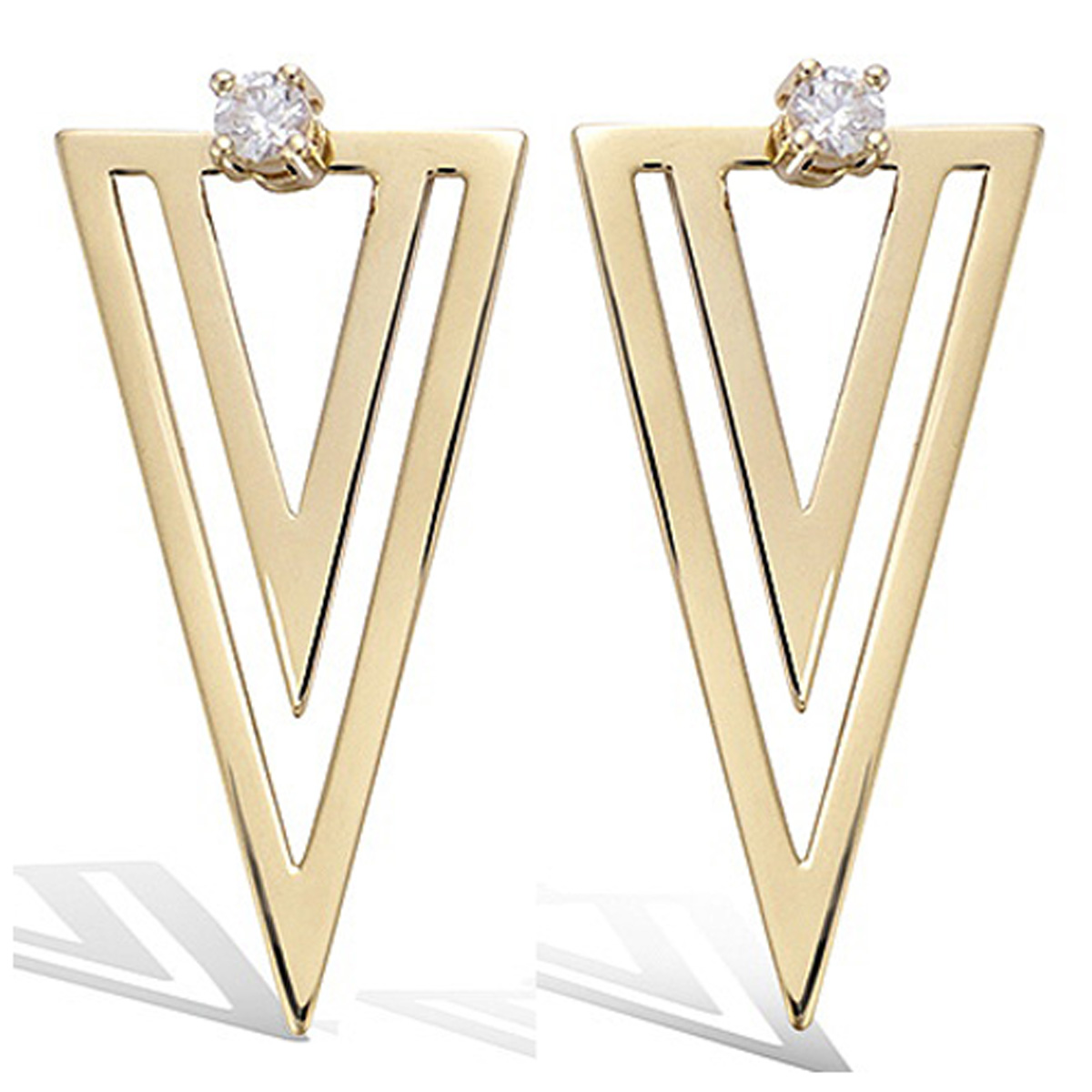 Boucles Plaqué Or \'Cléopatra\' blanc doré - 30x15 mm - [P8038]