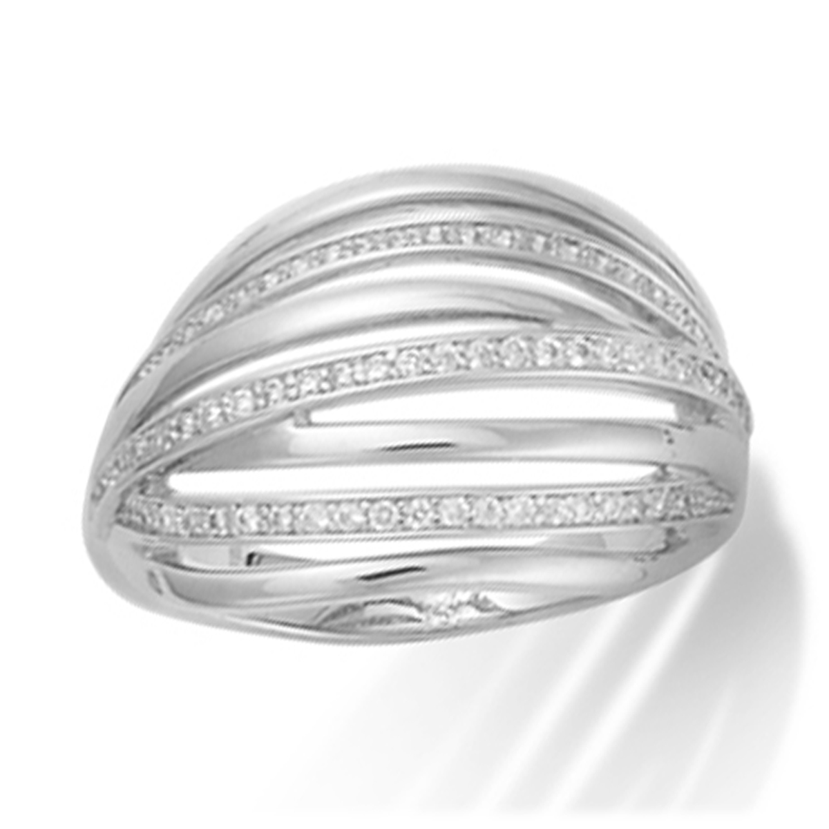 Bague Argent \'Sissi\' blanc argenté (rhodié) - 16 mm - [L7155]