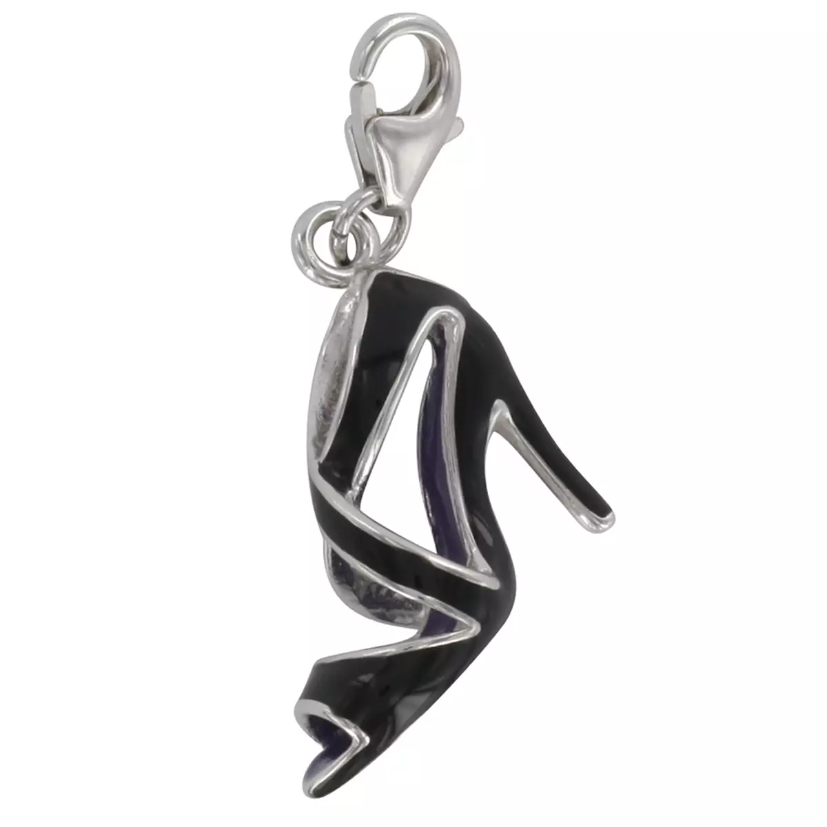 les trésors de lily Pendentif charm argent 'Cendrillon' noir argenté (rhodié) 20x14 mm [Q4881]