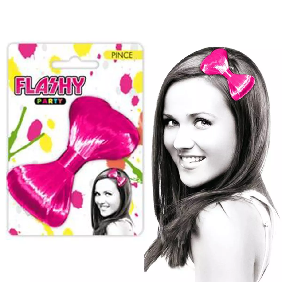 les trésors de lily Barrette 'Coloriage' rose (faux cheveux) 12x85 cm [Q5004]