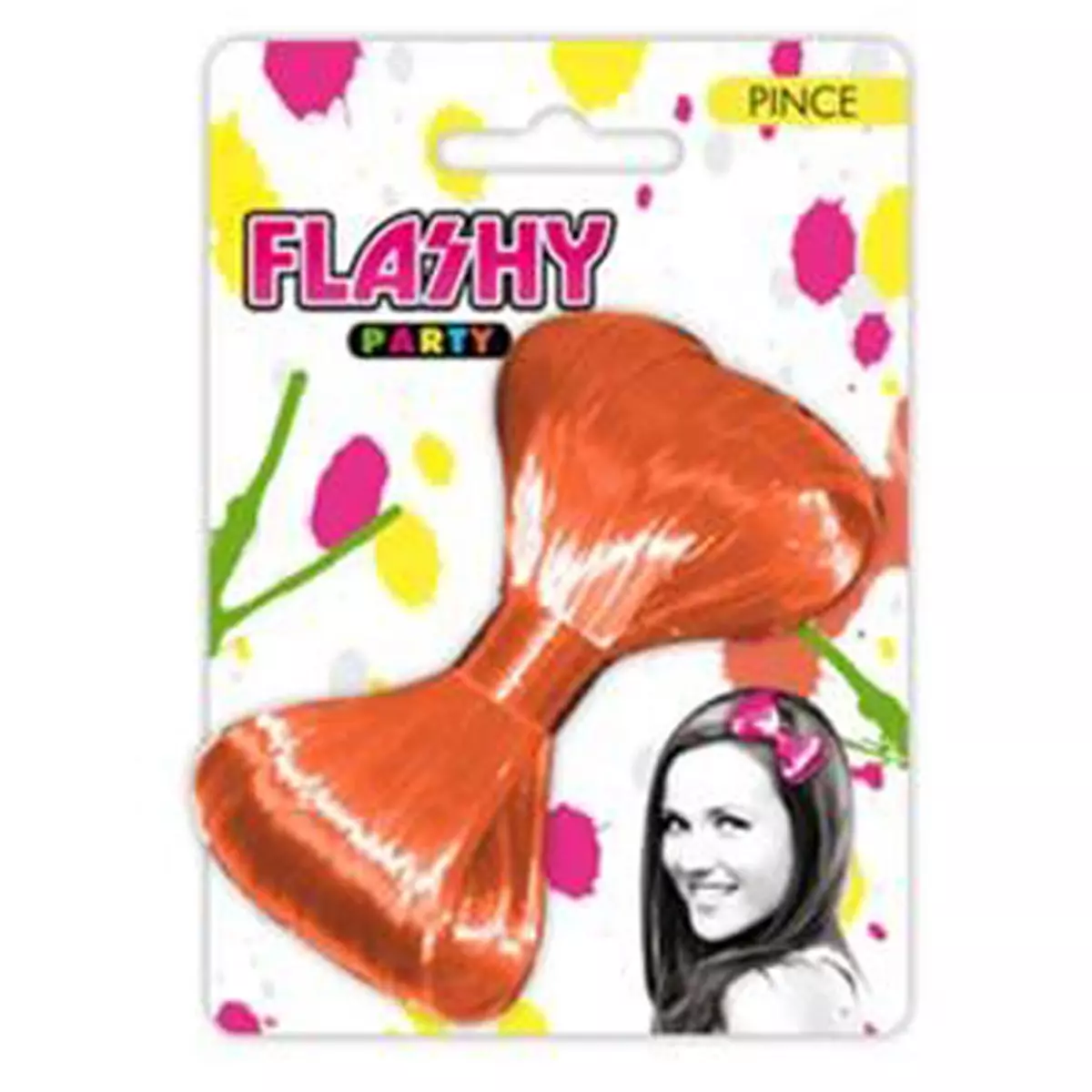 les trésors de lily Barrette 'Coloriage' orange (faux cheveux) 12x85 cm [Q5005]
