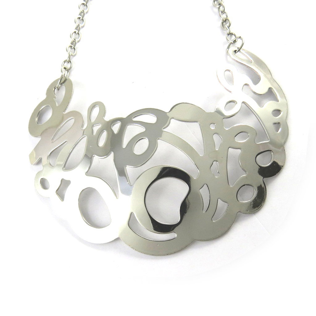 Collier Créateur \'Carmen\' argenté - [L7914]