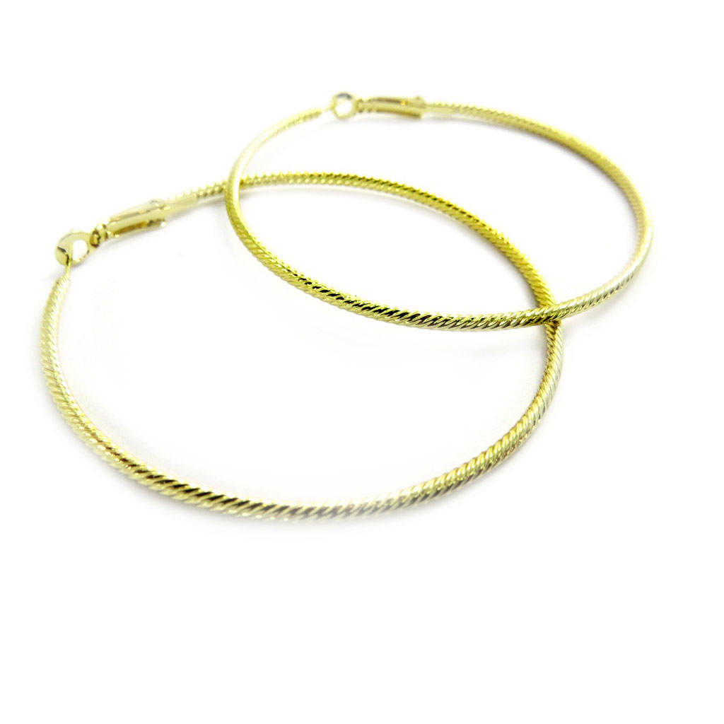Créoles \'Chorégraphie\' doré Ø 60 mm - [L7994]