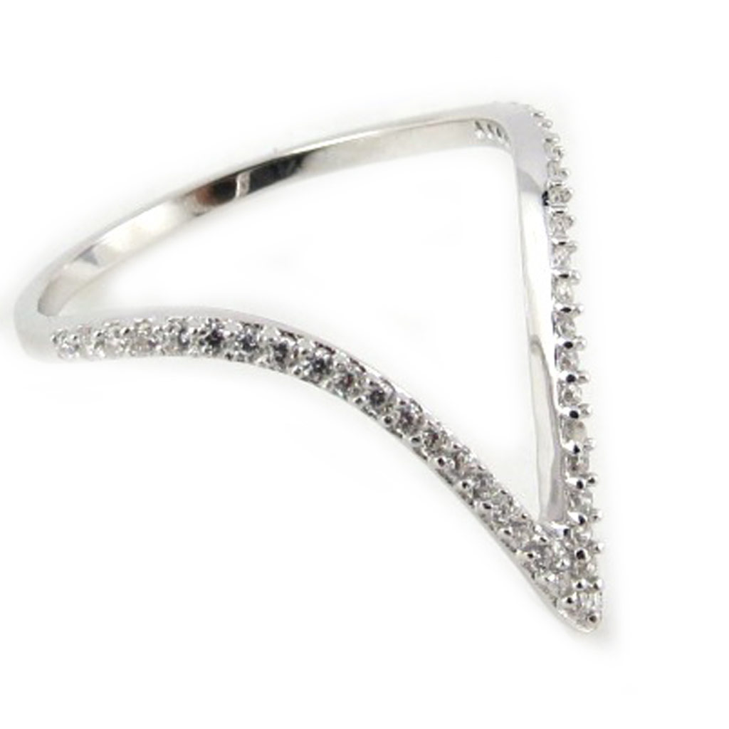 Bague Argent \'Sissi\' blanc (rhodié) - 15 mm - [L9534]