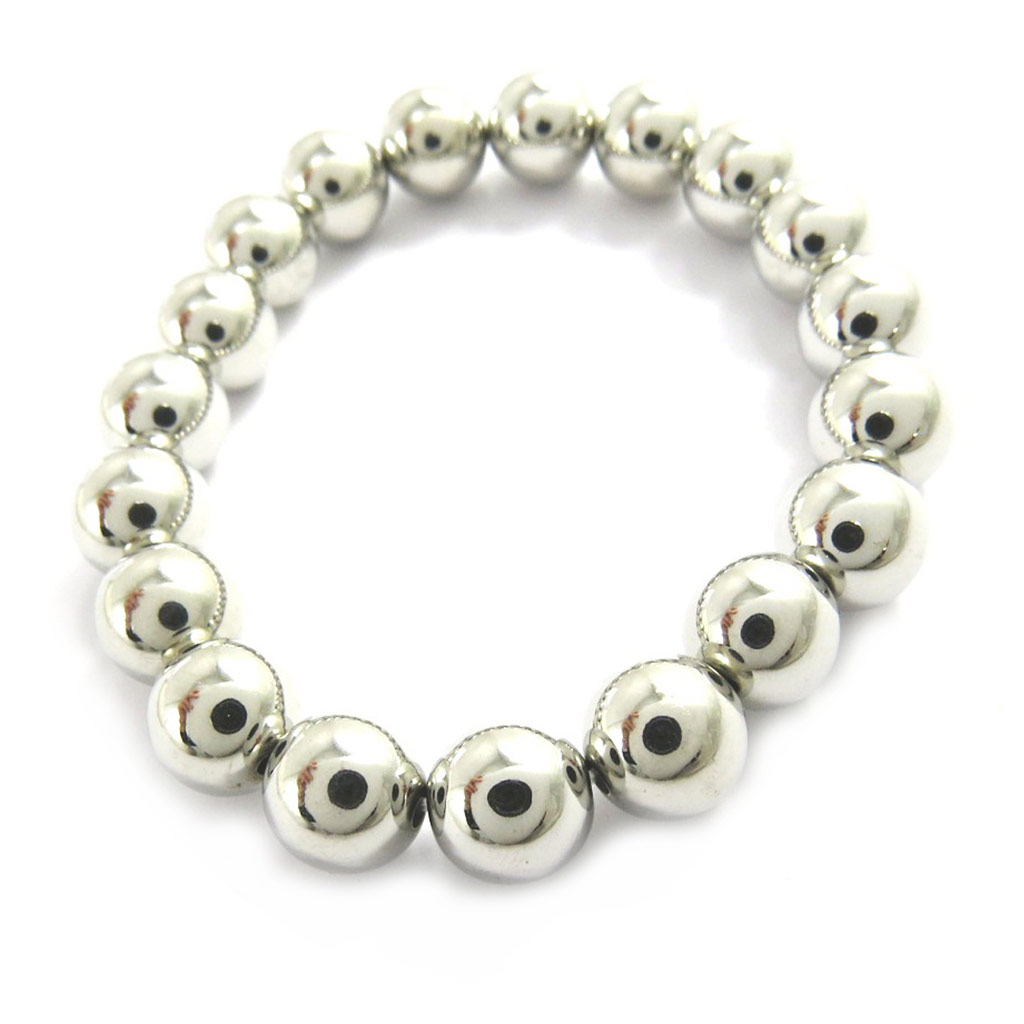 Bracelet Créateur \'Billes\' argenté - [L9643]