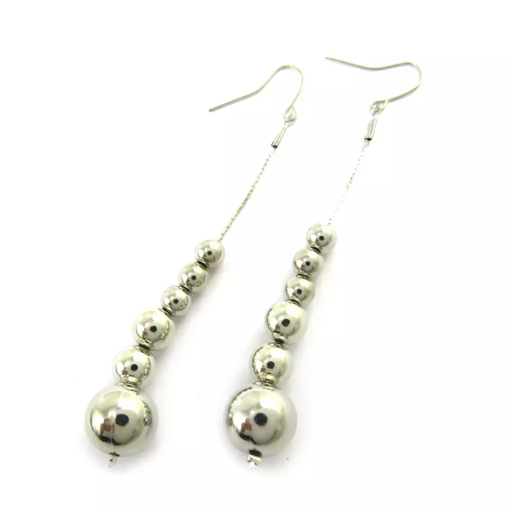 les trésors de lily Boucles 'Billes' argenté [L9693]