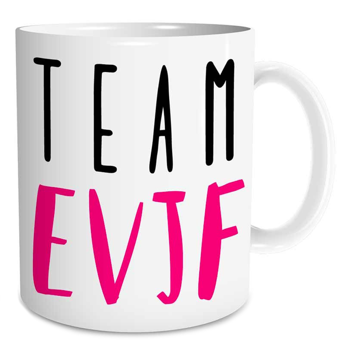 Mug céramique \'EVJF\' blanc rose (Team EVJF) - 95x8 cm - [Q5940]