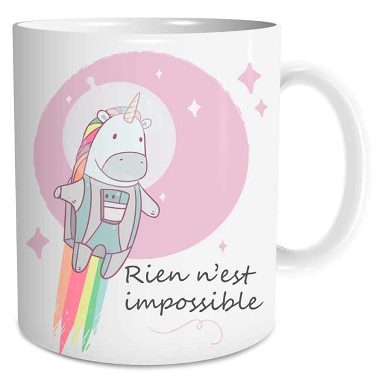 Mug céramique \'Licornes Mania\' (Rien n\'est Impossible) - 95x80 mm - [Q6740]