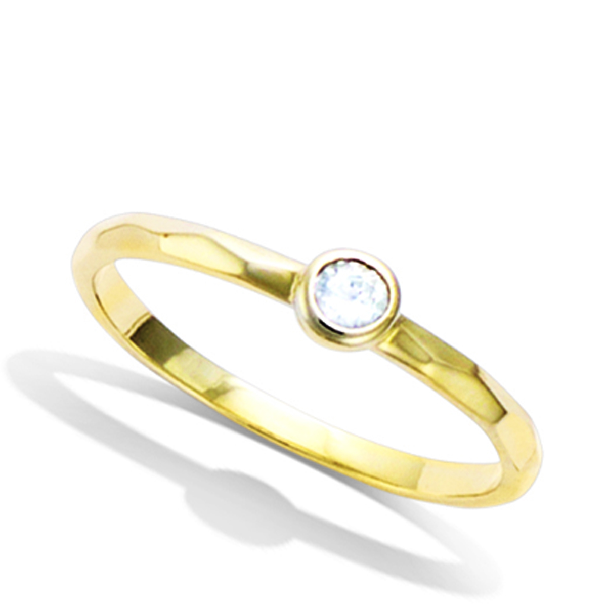Bague Plaqué Or \'Cleapatra\' blanc doré - 4 mm - [Q6860]