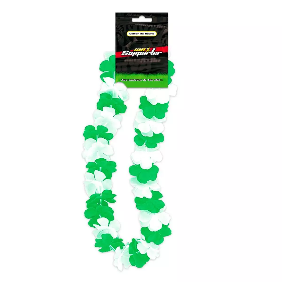 les trésors de lily Collier de fleurs 'Coloriage' vert blanc (supporter) 50 cm [Q7173]
