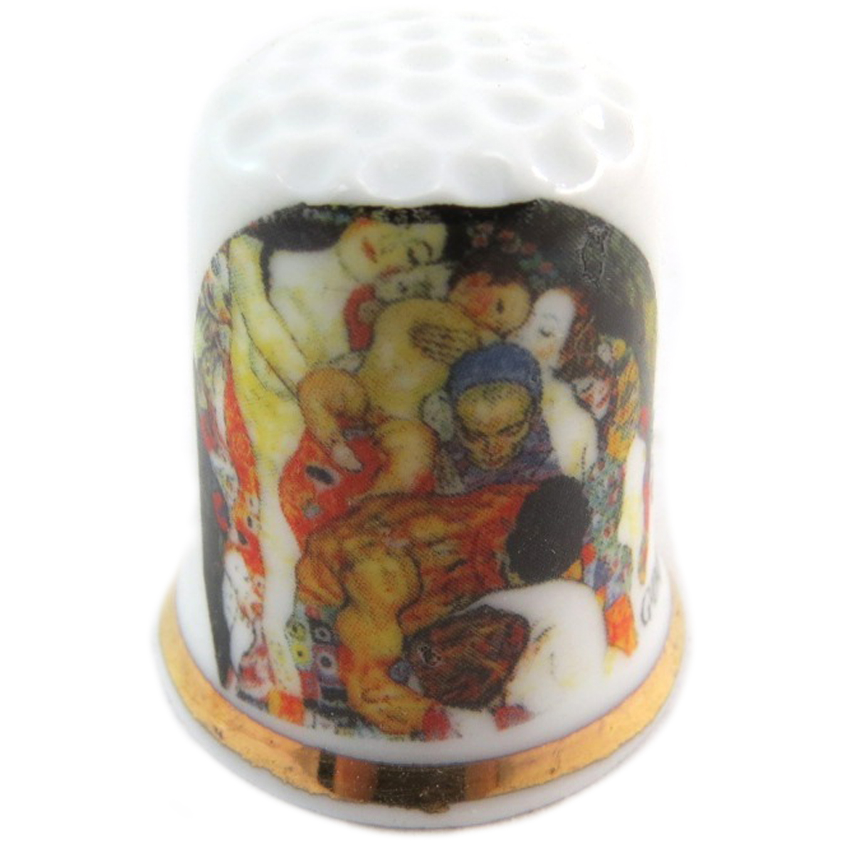 Dé à coudre \'Gustav Klimt\' multicolore - 27x23 mm - [Q7461]