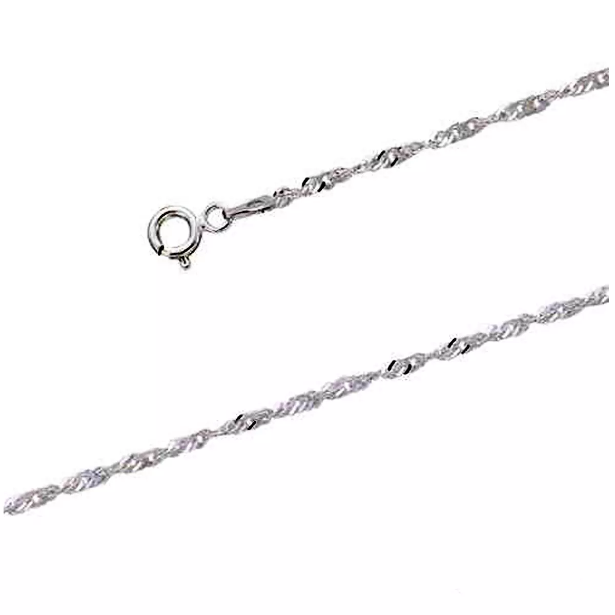 les trésors de lily Chaîne Cheville Argent 'Singapour' argenté 23 cm 1 mm [Q8212]