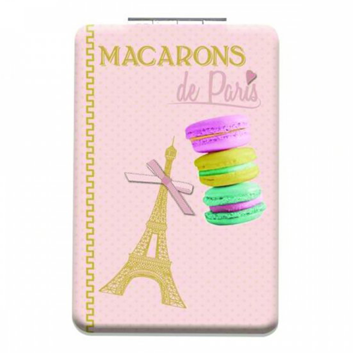 Miroir de poche \'Macarons de Paris\' rose - 85x55 cm - [Q3110]