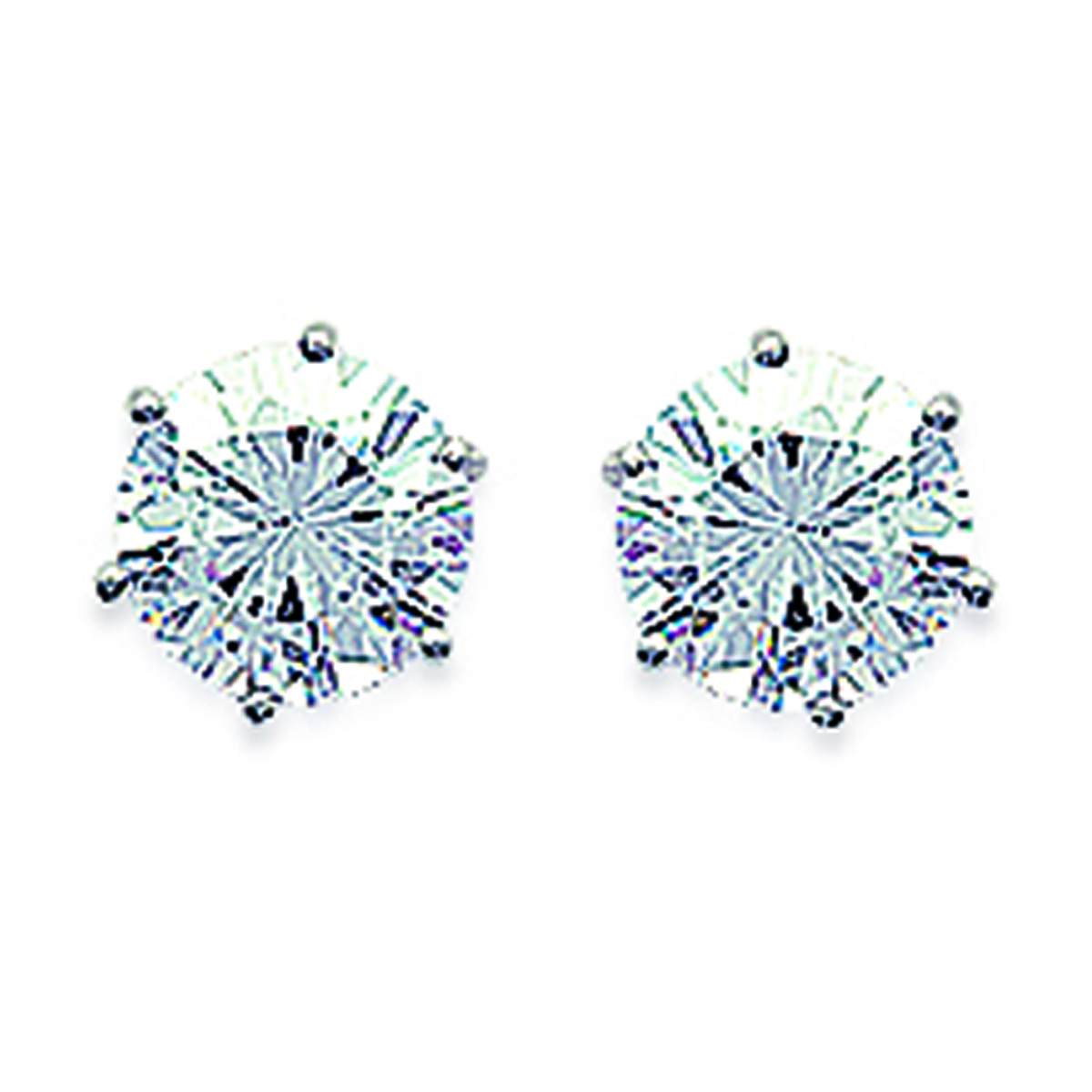 Boucles Argent \'L\'Essentiel\' Blanc argenté (rhodié) - 6 mm - [R2935]