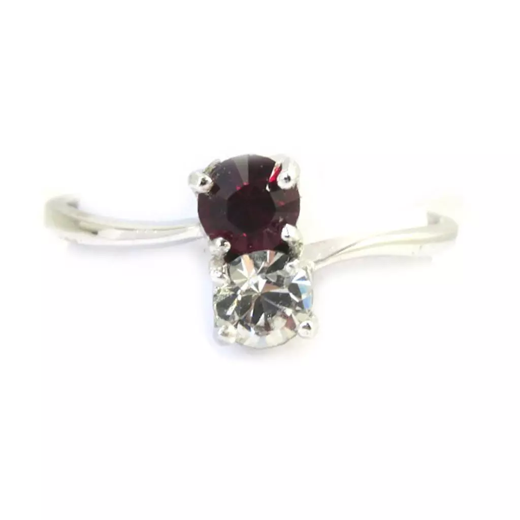 les trésors de lily Bague Argent 'Câlin' rouge blanc [M1767]