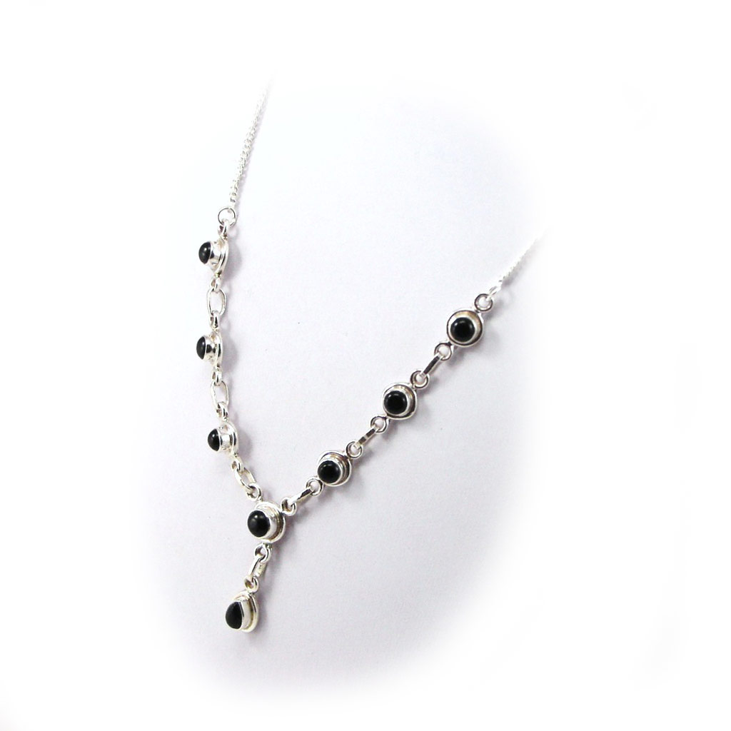 Collier Argent \'Heaven\' onyx - [F7841]