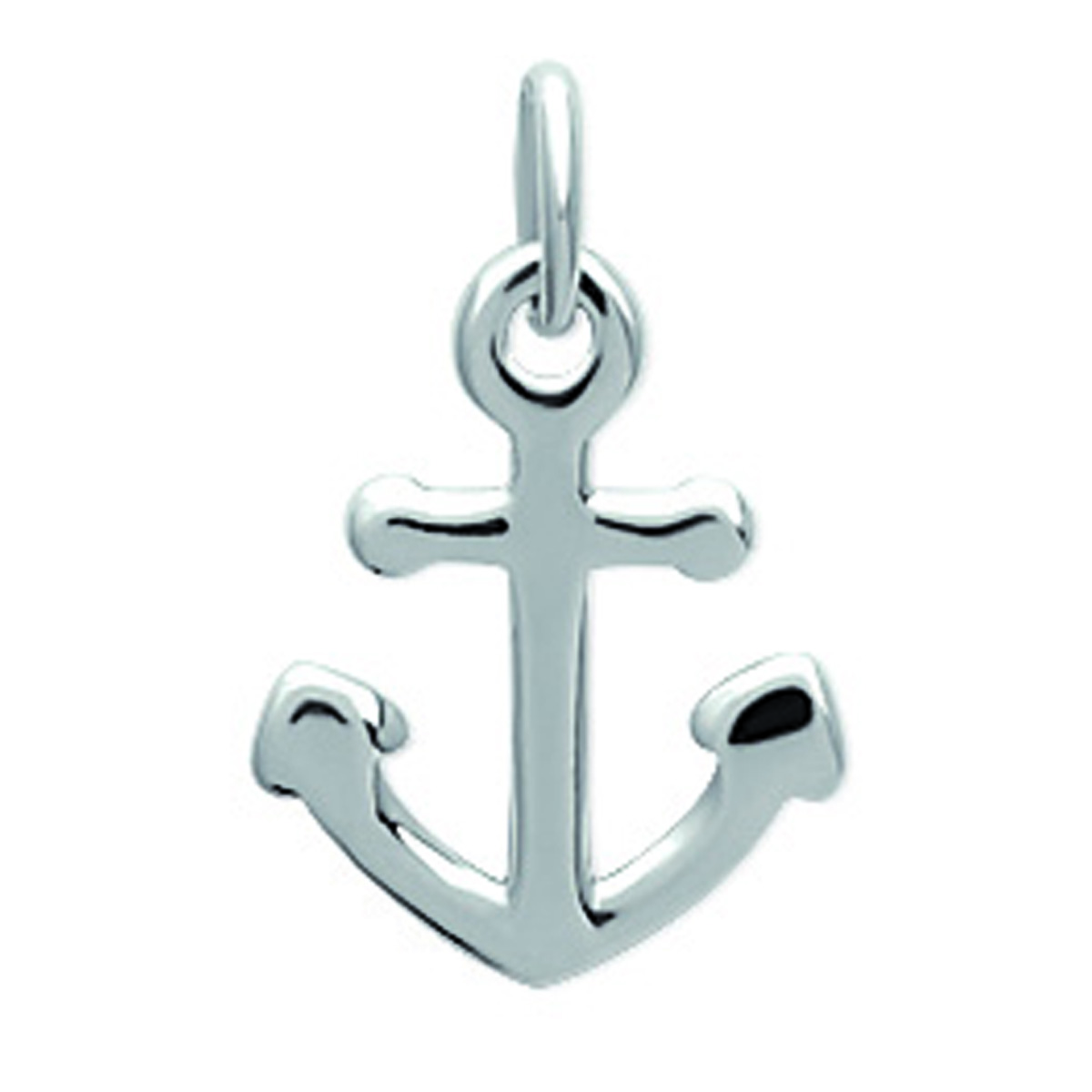 Pendentif Argent \'Ancre Marine\' argenté (rhodié) - 15x12 mm - [N6991]