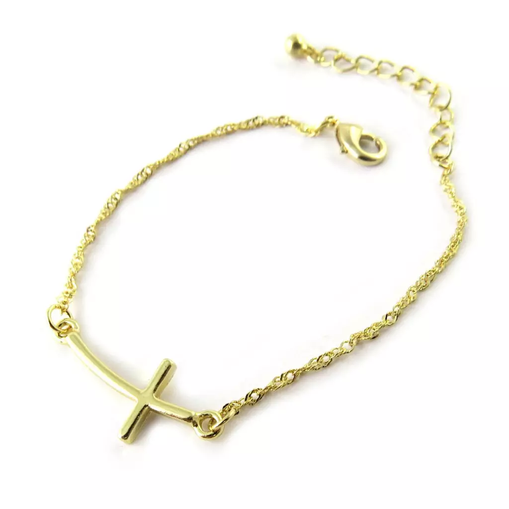 les trésors de lily Bracelet 'Croix' doré [N7028]