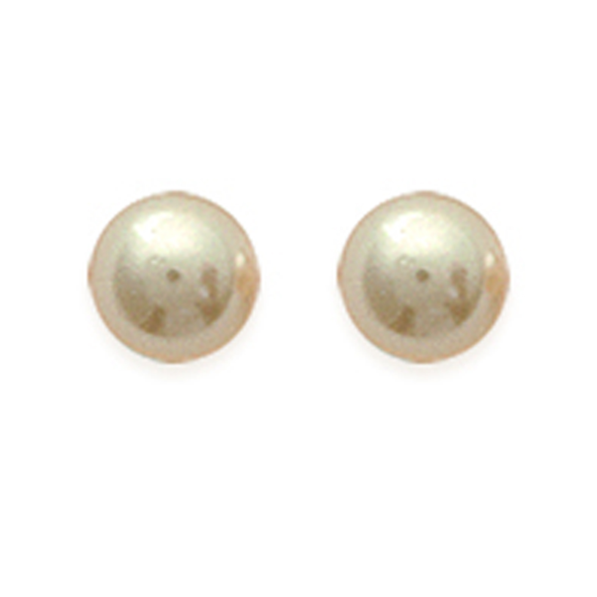Boucles Argent \'Perles\' ivoire - 5 mm - [D7266]