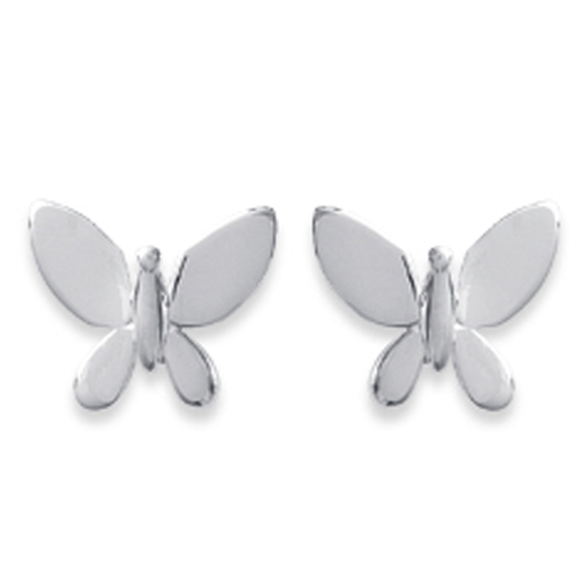 Boucles Argent \'Papillons\' argenté - 6x9 mm - [D7286]